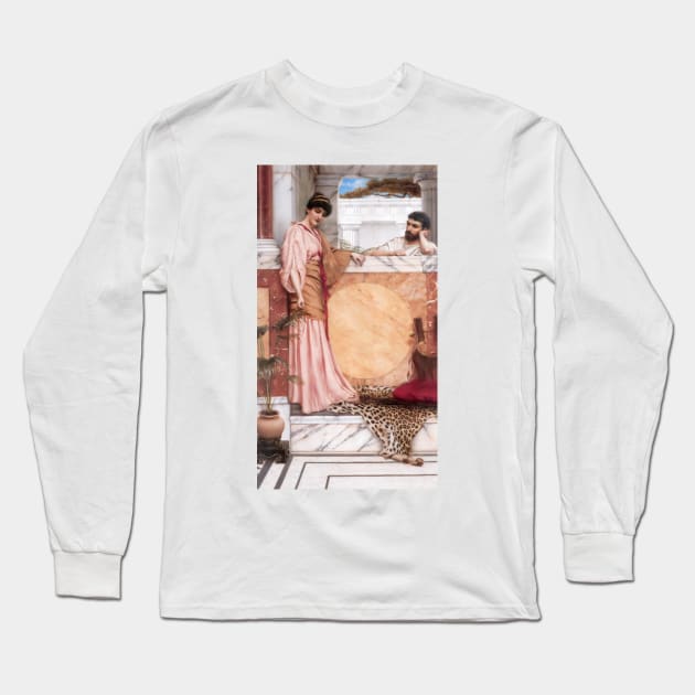 Waiting for an Answer by John William Godward Long Sleeve T-Shirt by Classic Art Stall